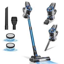 UMLO - N3S Cordless Vacuum Cleaner for Home, Ultra-Lightweight with 2200 mAh Battery, 40 Mins Max Runtime, Rechargeable Vacuum - Black-Blue
