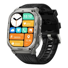 KOSPET - M3 Smartwatch 1.96" AMOLED Touchscreen, Bluetooth, 170+ Sports Modes, Military-Grade Protection - Silver - (2024)