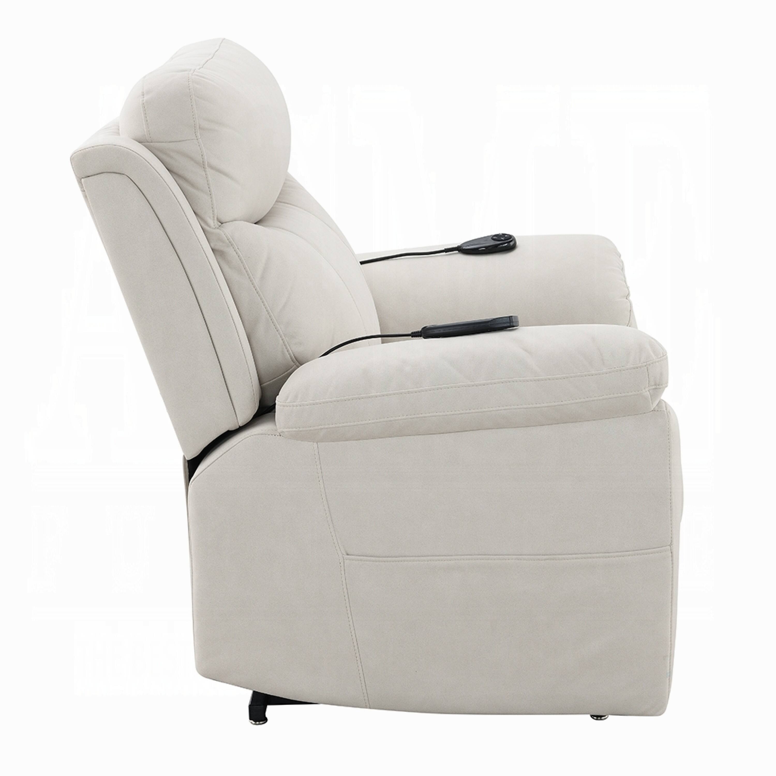 Alt View 3. Manhattan Lane - Cheru Power Motion Lift and Recliner Chair with Heated Massage - Ivory.