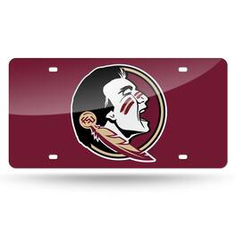 Rico Industries - Florida State Seminoles Red Mirrored Laser Cut License Plate Laser Tag - Multi