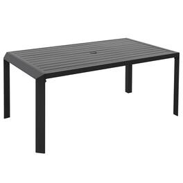 Nuu Garden - Outdoor Aluminum Dining Table with 2’’ Umbrella Hole - Black