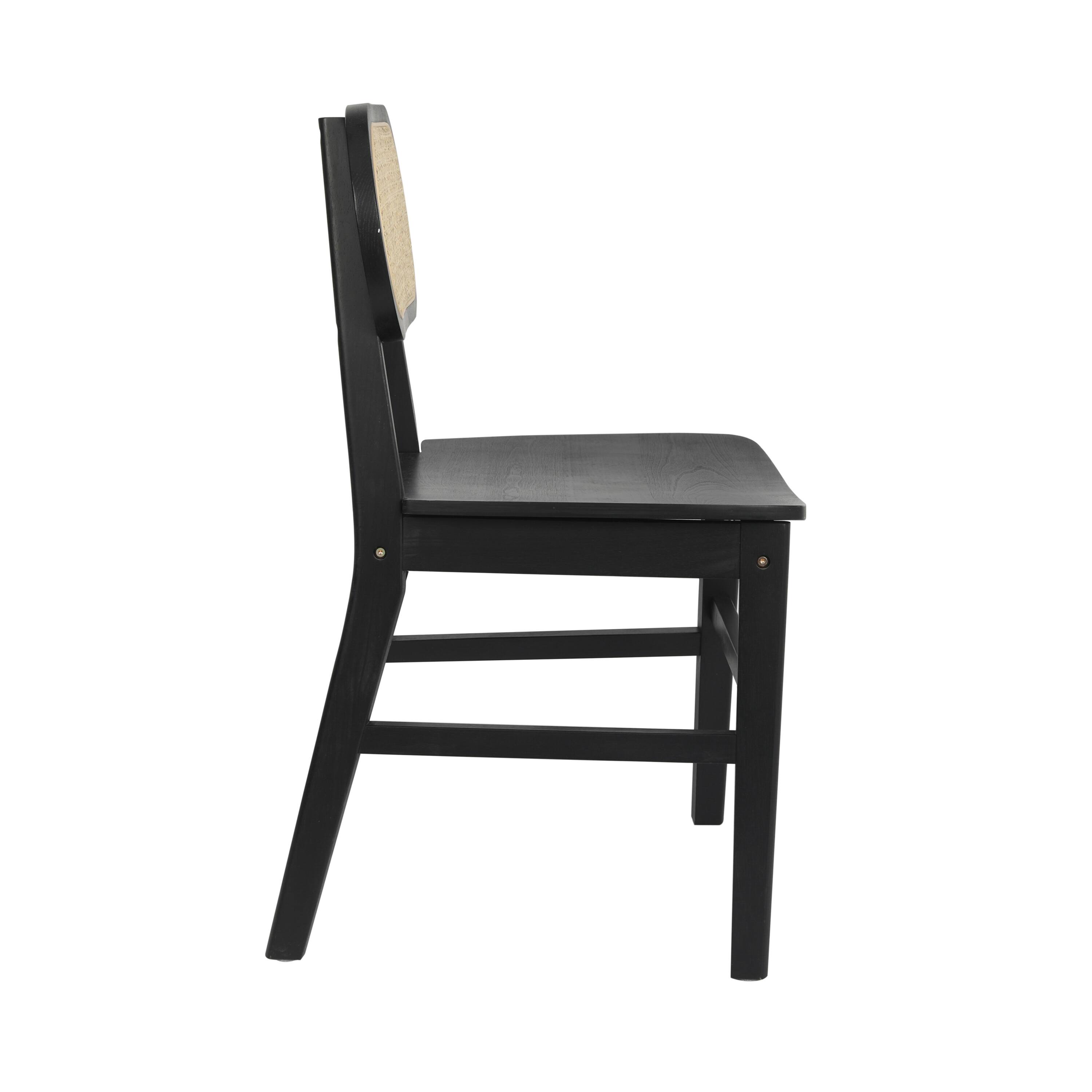 Alt View 9. Emma + Oliver - Marley Set of 2 Cane Rattan Dining or Accent Chairs with Solid Wood Frames and Seats and Woven Backrest - Black.
