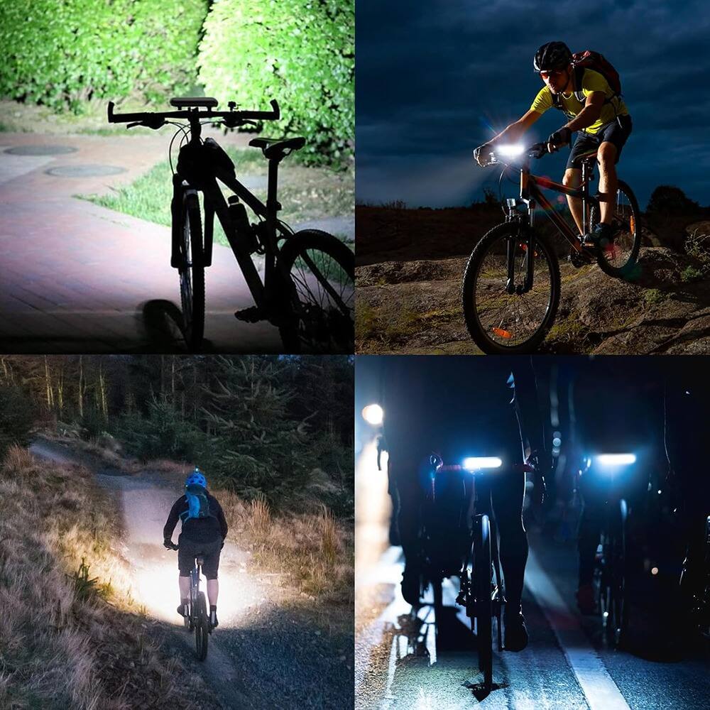 Left. RTMB - USB Rechargeable LED Bike Headlight, Super Bright & Waterproof - white.