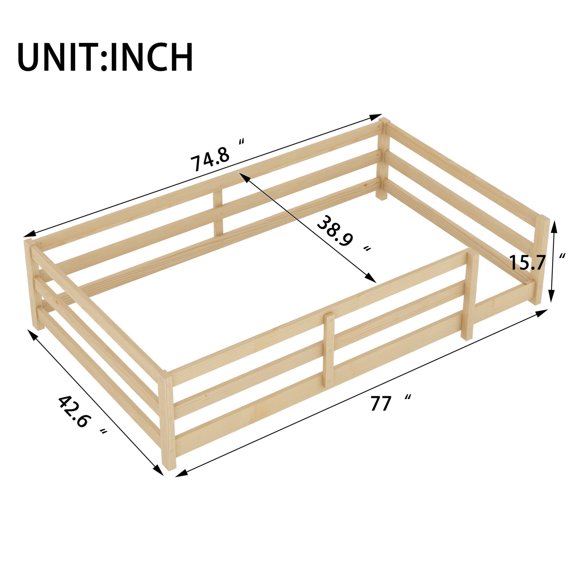 UNIT: INCH

- 74.8"
- 38.9"
- 15.7"
- 42.6"
- 77"