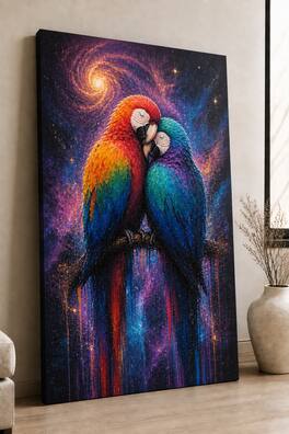 FC Design Large Ready to Hang 24x36" Galaxy Love Birds Art Painting ...