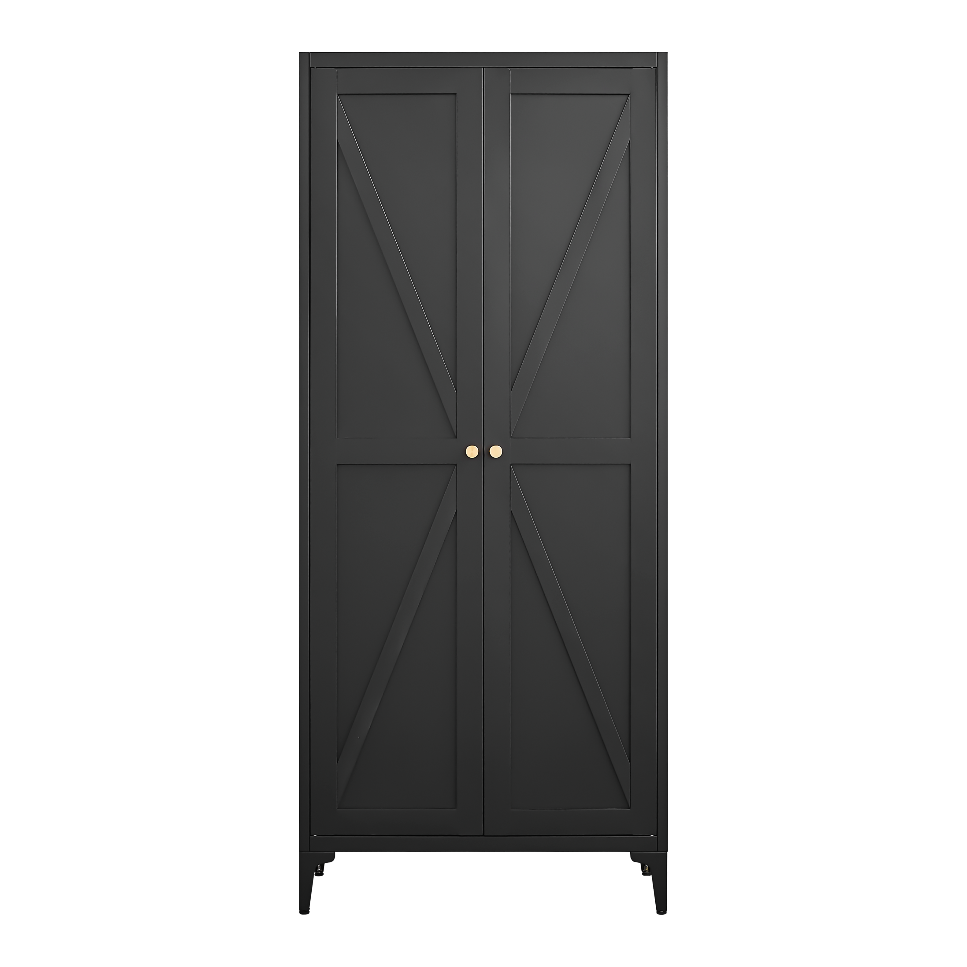 Alt View 5. GOODSILO - Adjustable Metal Storage Cabinet with Double Doors and Customizable Shelves for Kitchen Pantry Organization - Black.