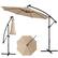 Front. Costway - 10FT Patio Solar-Lighted 112 LED Cantilever Offset Umbrella Crank Tilt Outdoor - Beige.