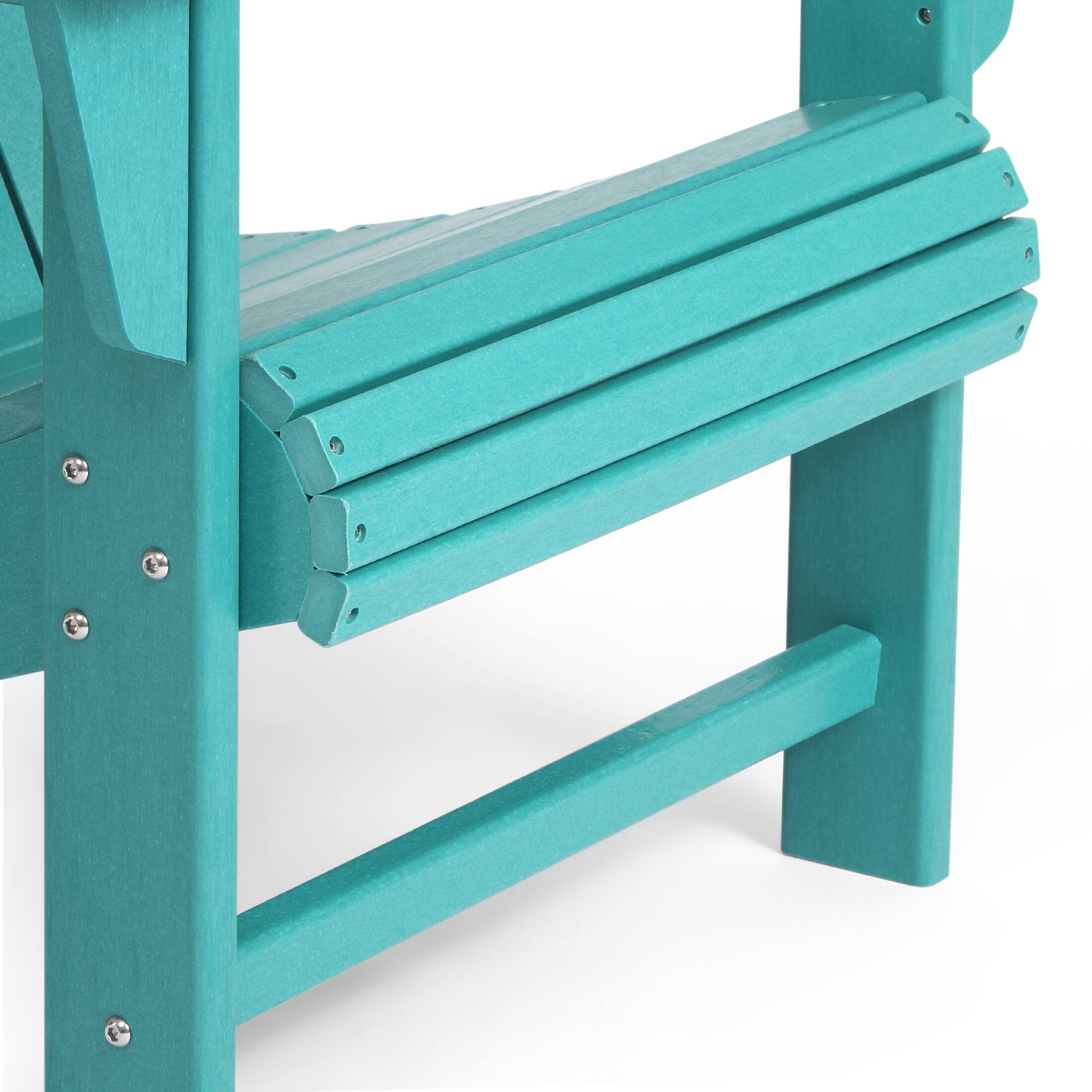 Alt View 4. WestinTrends - WestinTrends Highland 3-Piece Adirondack Chair with Cup Holder and Folding Ottoman and Table Set - Turquoise.