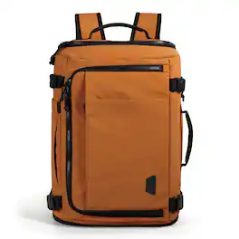 Bagsmart - Blast 38L Expandable Travel Backpack, Flight Approved Carry On Laptop Backpack with USB Port for Men Women - Orange