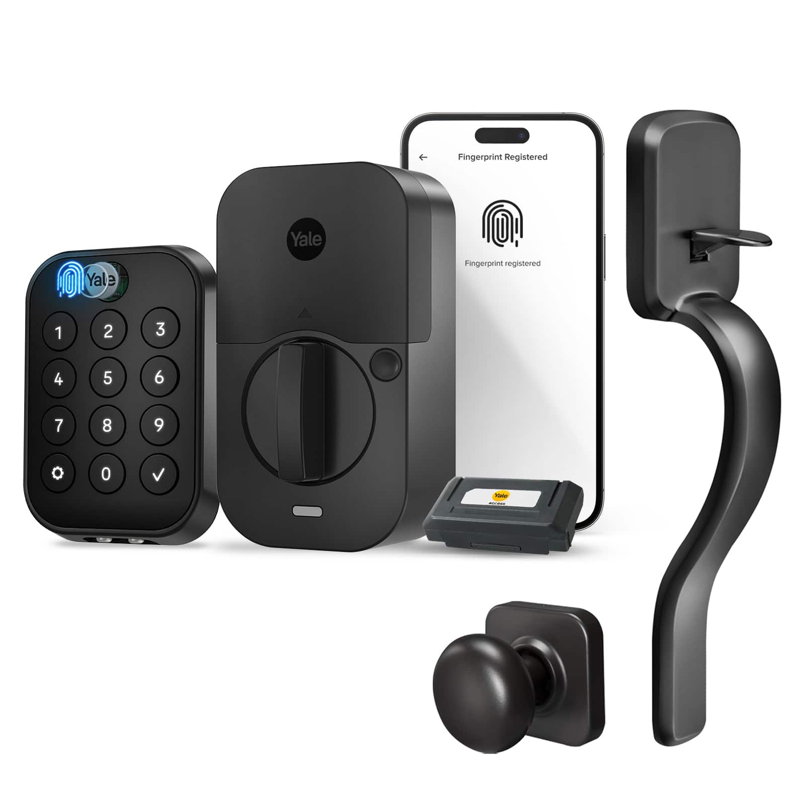 Yale - Assure Lock 2 Touch Key-Free Keypad with Wi-Fi and Ridgefield Handleset - Black Suede - Front_Zoom