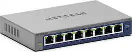 NETGEAR - 8-Port Gigabit Ethernet Easy Smart Managed Network Switch (GS108E), Desktop or Wall Mount - Gray