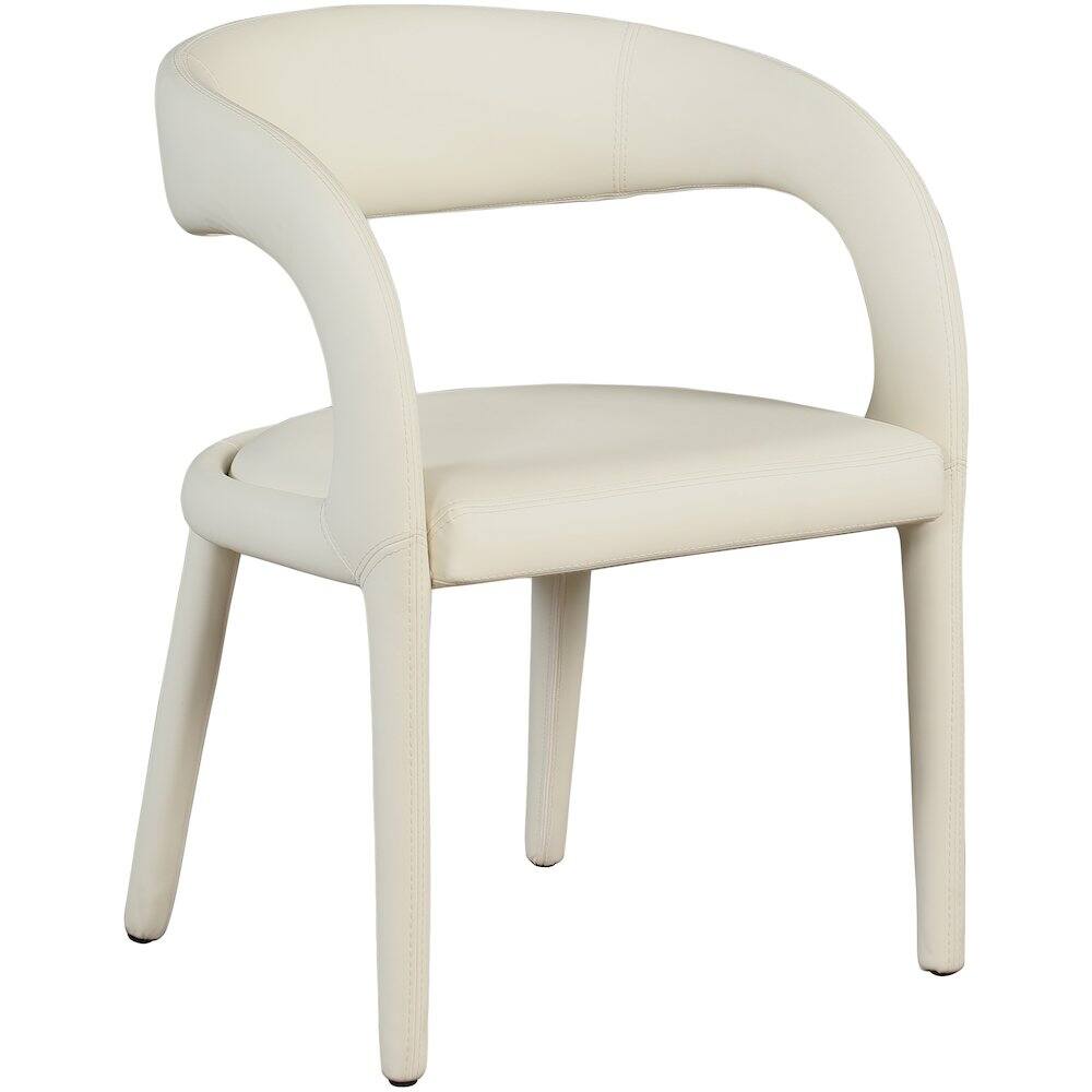 Alt View 2. Meridian Furniture - Sylvester Cream Vegan Leather Dining Chair - Beige.