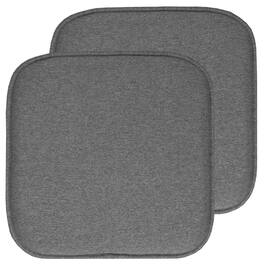 Sweet Home Collection - Charlotte Jacquard Memory Foam No Slip Back 16" x 16" Chair Pad Cushion, 2-Pack - Gray