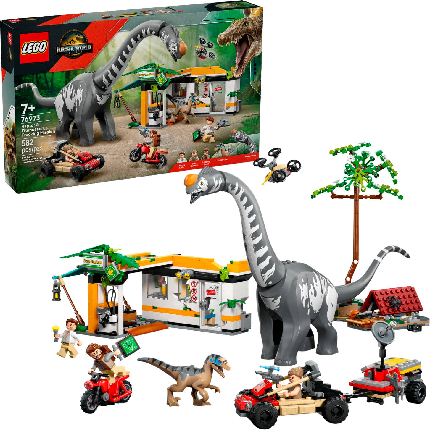 LEGO - Jurassic World Raptor & Titanosaurus Tracking Mission 76973 - Front_Zoom