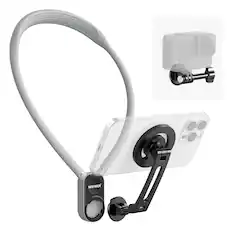 Front. Neewer - Magnetic Neck Mount for Action Cam & Phone, Gray.
