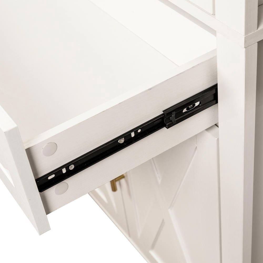 Alt View 7. Kadyn - 71" Tall Arched Farmhouse Pantry with Glass Door and Adjustable Shelves - White - White.