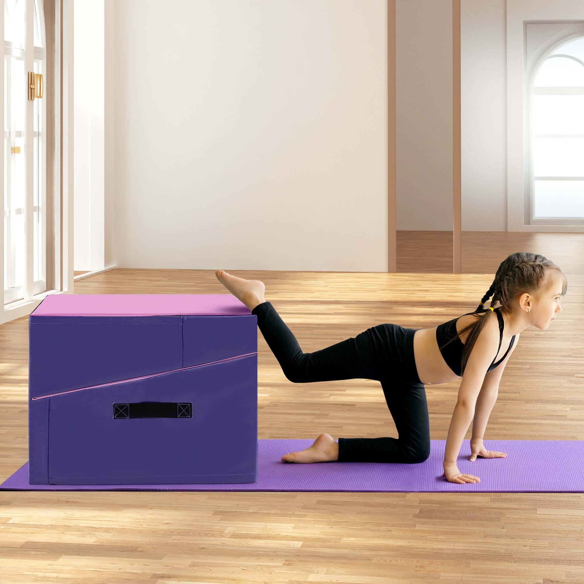 Alt View 3. Costway - Costway Gymnastics Tumbling Mat Folding Incline Yoga Mat with Non-slip PVC Leather - Pink.