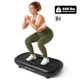 MERACH - Vibration Plate Exercise Machine, 13mm Amplitude, 10 Speeds, Auto Speed Change, Bluetooth Speaker, 440 LBS - Black
