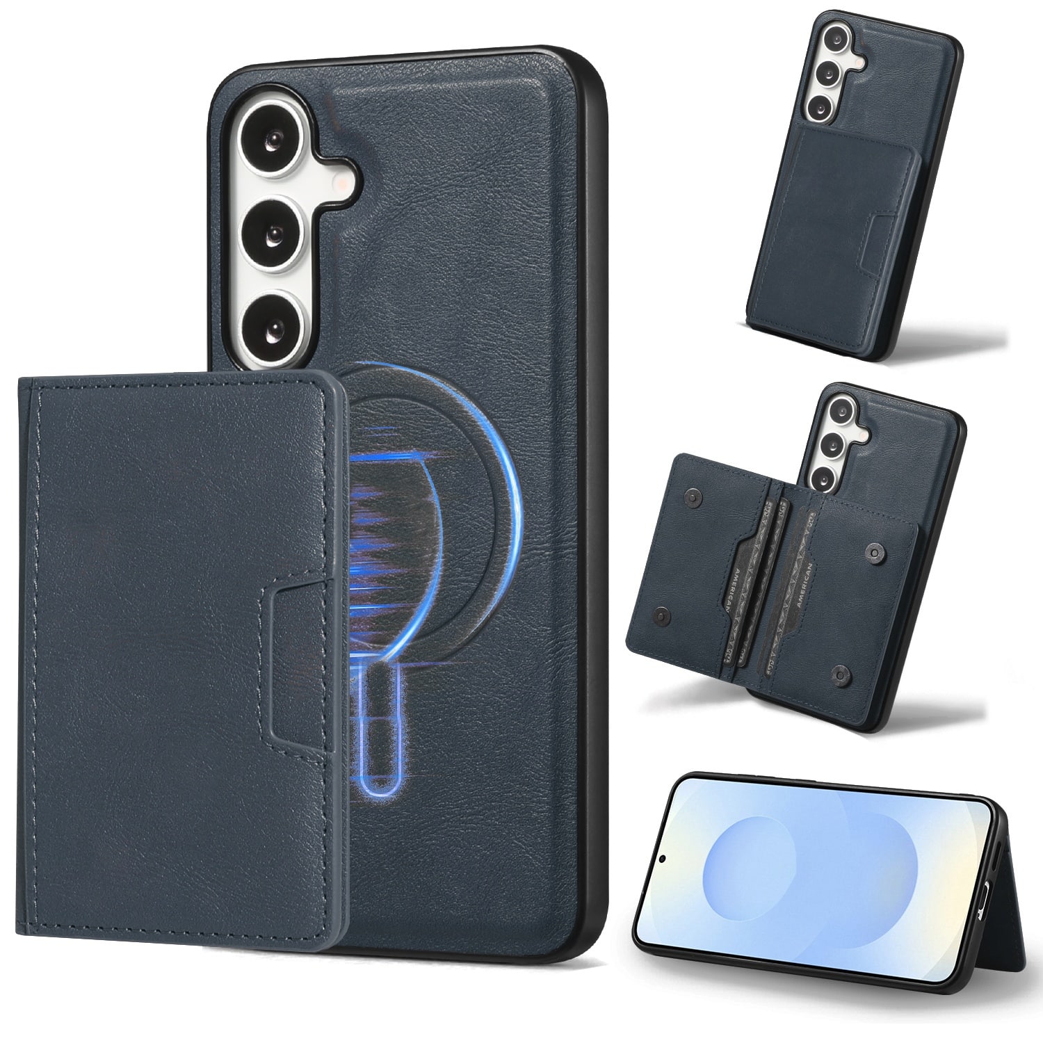 Dteck - Detachable Magnetic PU Leather Cover For Samsung Galaxy S26 Plus, Shockproof Card Holder Wallet Protection Case - Blue price history on PriceWatchPro
