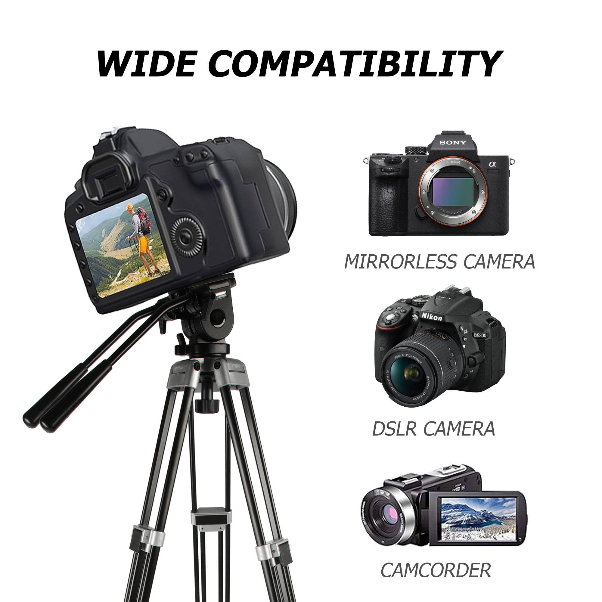 WIDE COMPATIBILITY

MIRRORLESS CAMERA

DSLR CAMERA

CAMCORDER