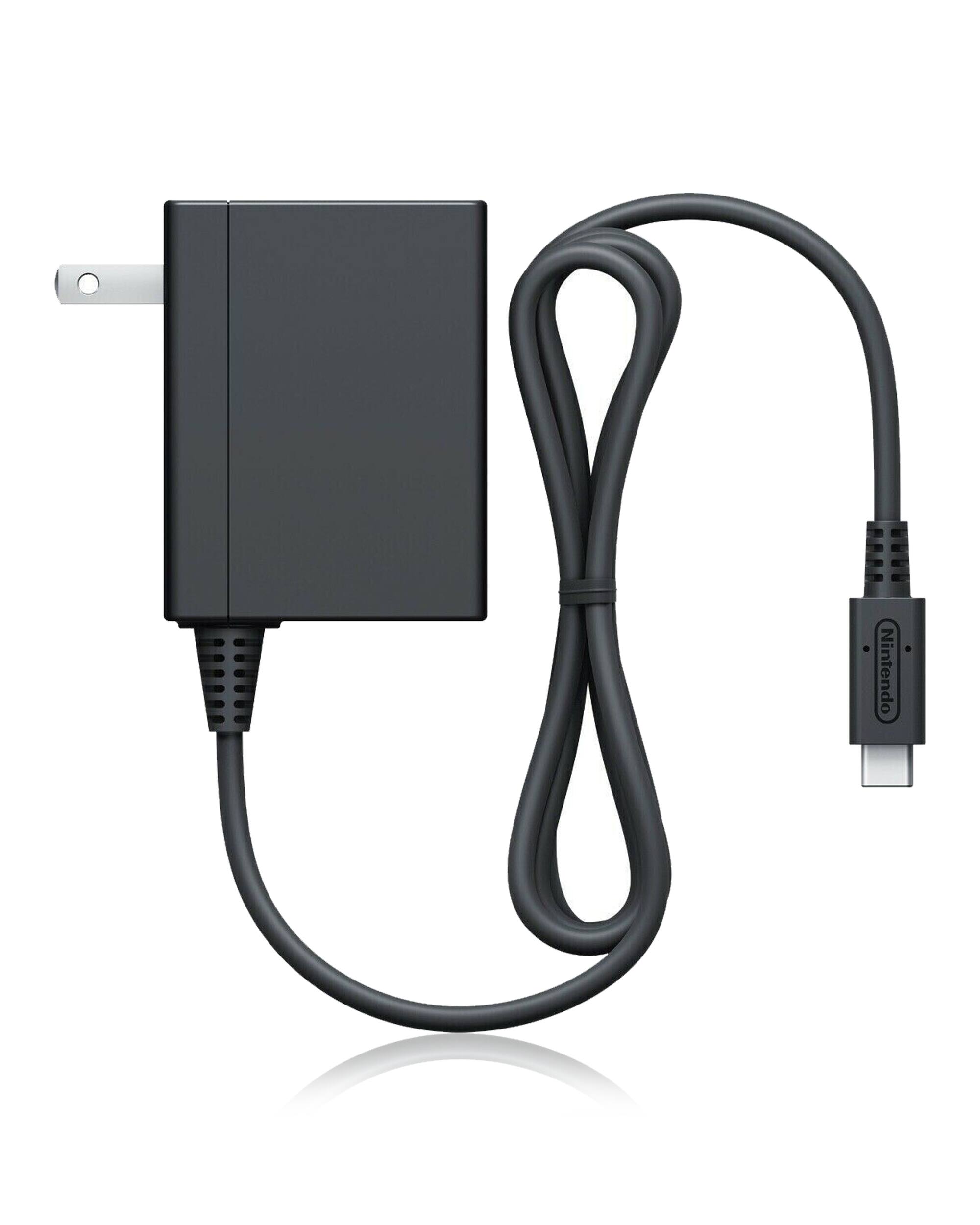 Front. Nintendo - AC Power Supply Adapter (HAC-002) (USZ) Replacement Compatible For Nintendo Switch OLED - Black.