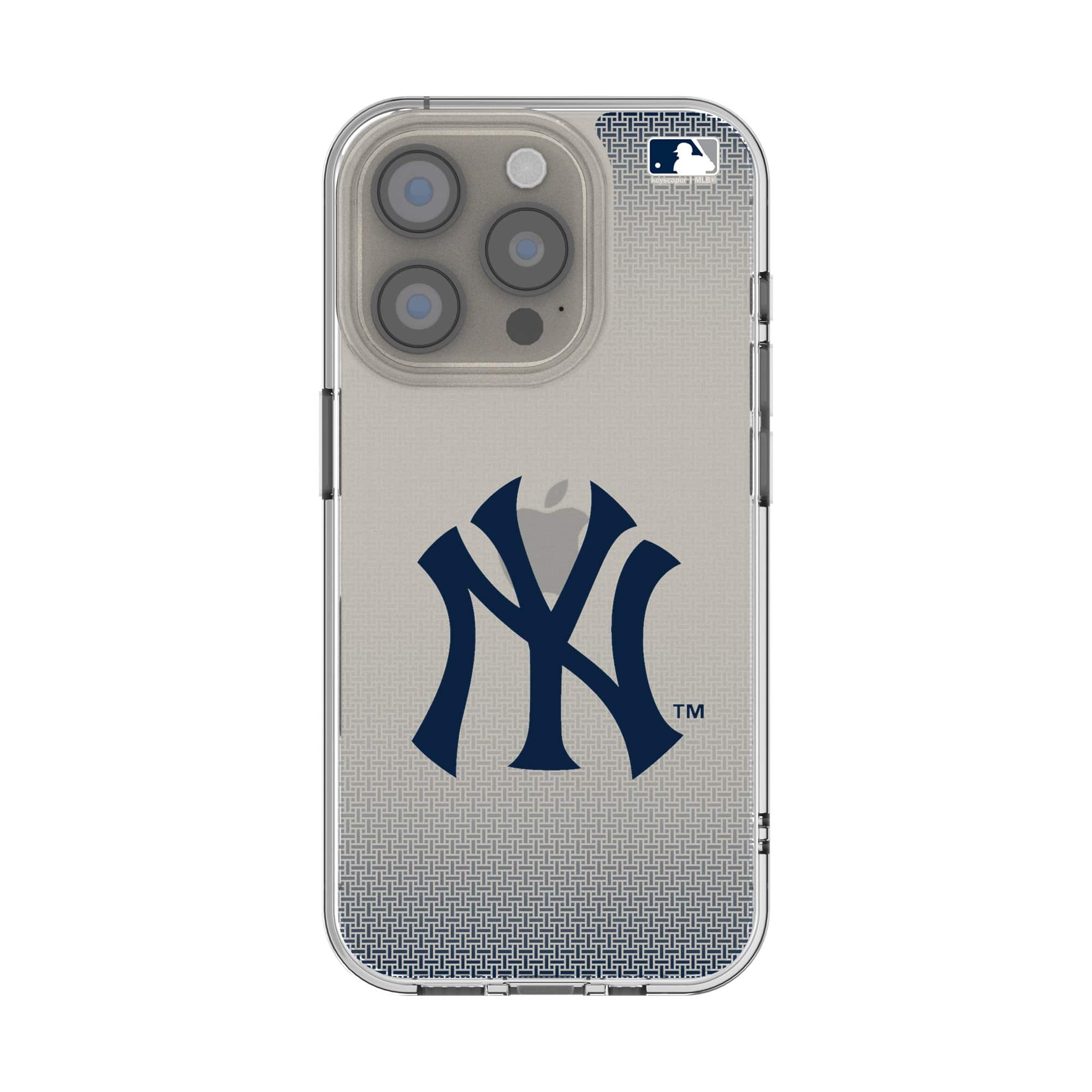 Front. Keyscaper - New York Yankees Linen Logo iPhone Clear Case - 13 mini - Multicolor.