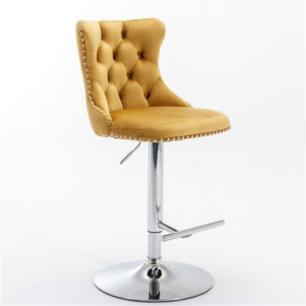 Front. SlickBlue - Swivel Barstools Adjustable Seat Height Counter Chairs for Kitchen & Bar - Yellow.
