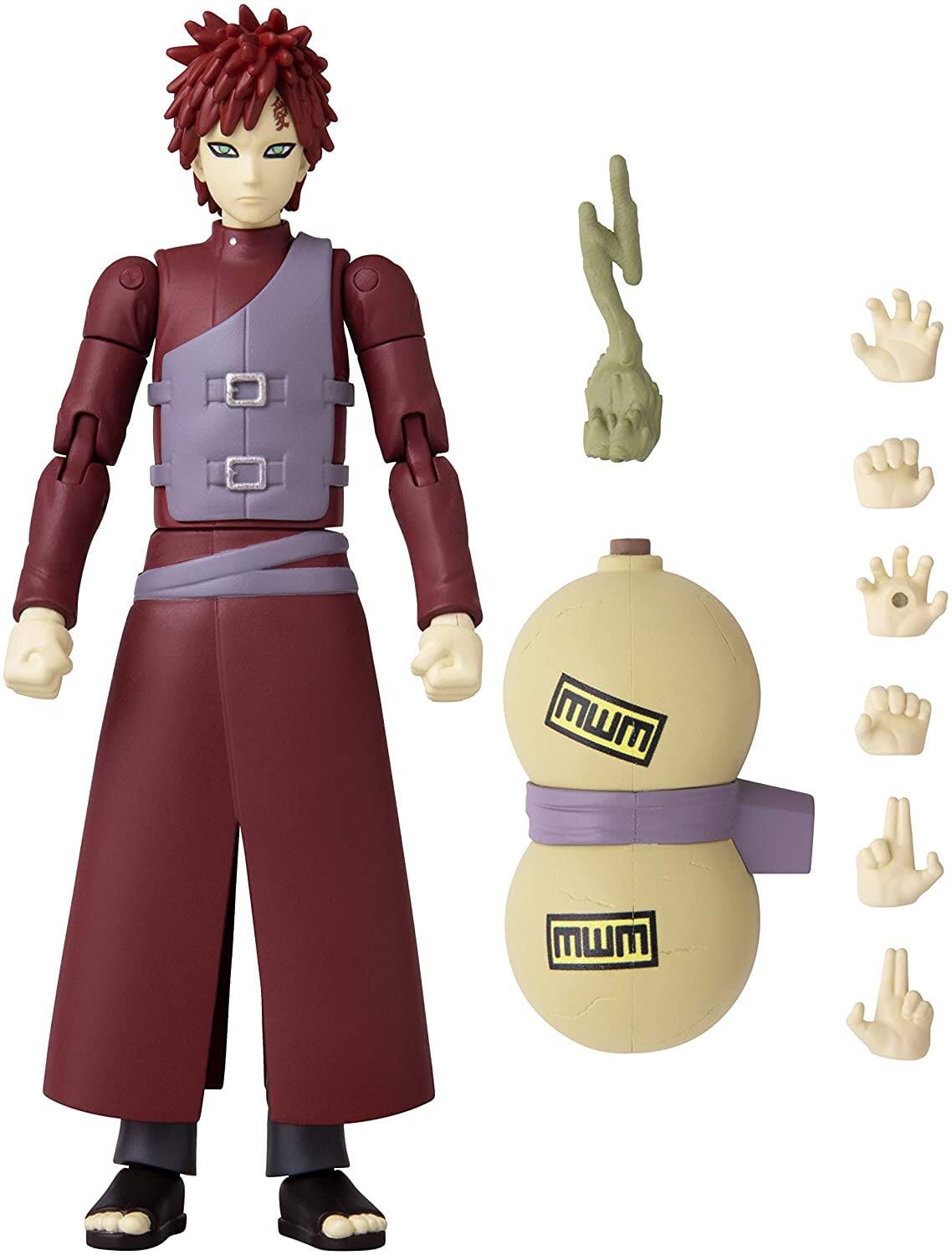 Left. Bandai - Bandai America - Anime Heroes Naruto Gaara 6.5 Action Figure   - COLLECTIBLES - Multicolor.