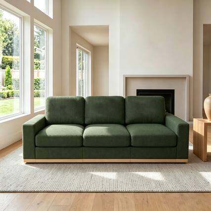 Front. Dyonery - Dyonery 98" Modern Single Sofa ,Deep Seat Modular Sofa Couch,Solid Wood Frame,Spring Cushions,Easy Assembly,Green - Green.