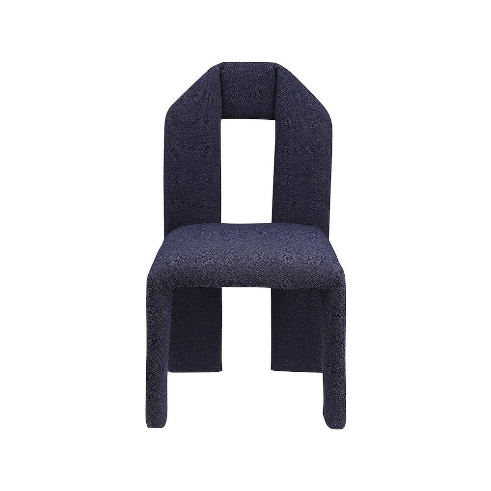 Alt View 1. Meridian Furniture - Bennett Navy Boucle Fabric Dining Chair, Set of 2 - Blue.