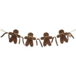 BreeBe - Fabric Gingerbread Garland 36" - Brown