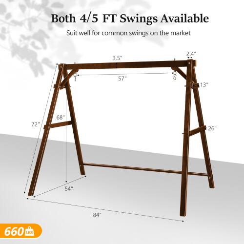 Both 4/5 FT Swings Available  
Suit well for common swings on the market  

3.5"  
2.4"  
57"  
13"  
72"  
68"  
26"  
54"  
84"  
660 LBS