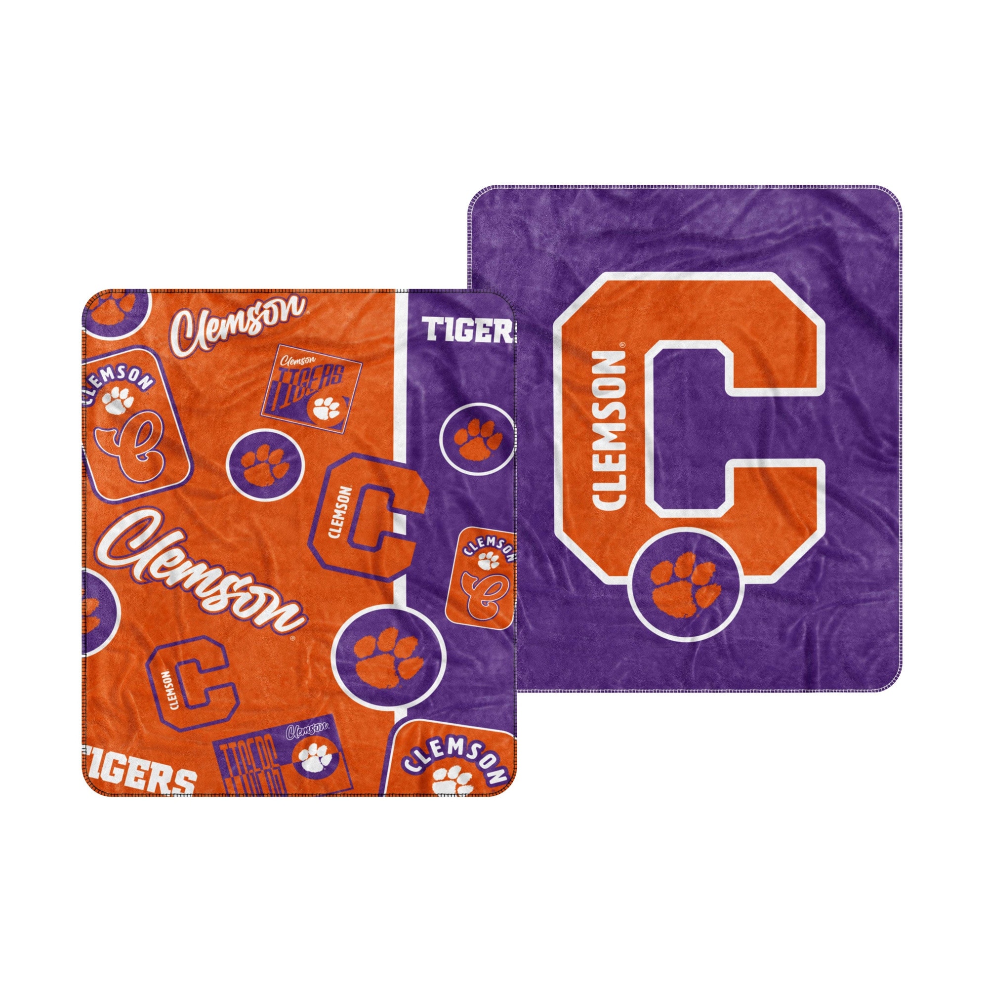 Logo Brands - Clemson Tigers 50" x 60" Dream Weave Throw Blanket - Orange