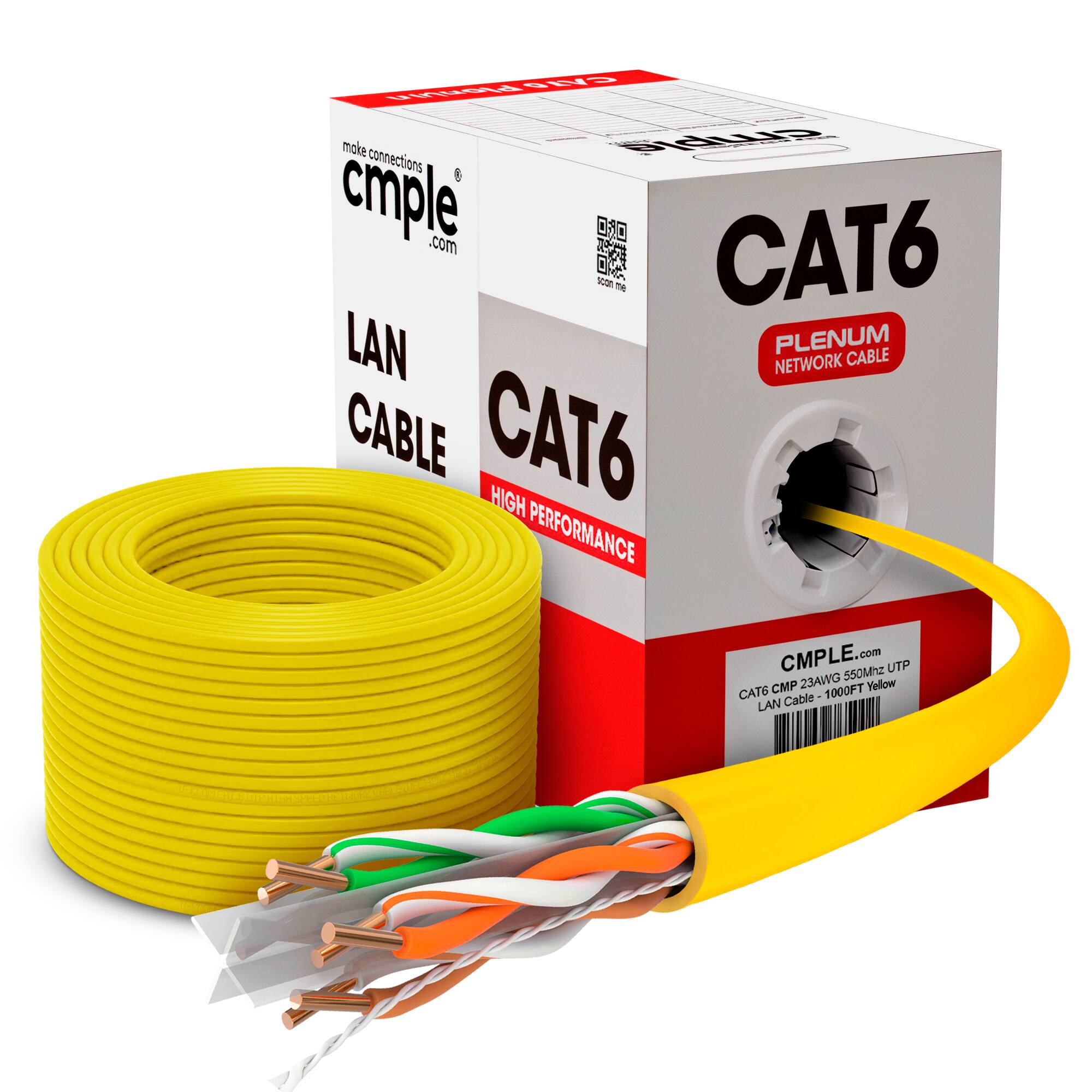 CAT6 LAN Cable  
High Performance  
CMP 23AWG 550MHz UTP  
Plenum Network Cable  
1000FT Yellow  
CMPL.com