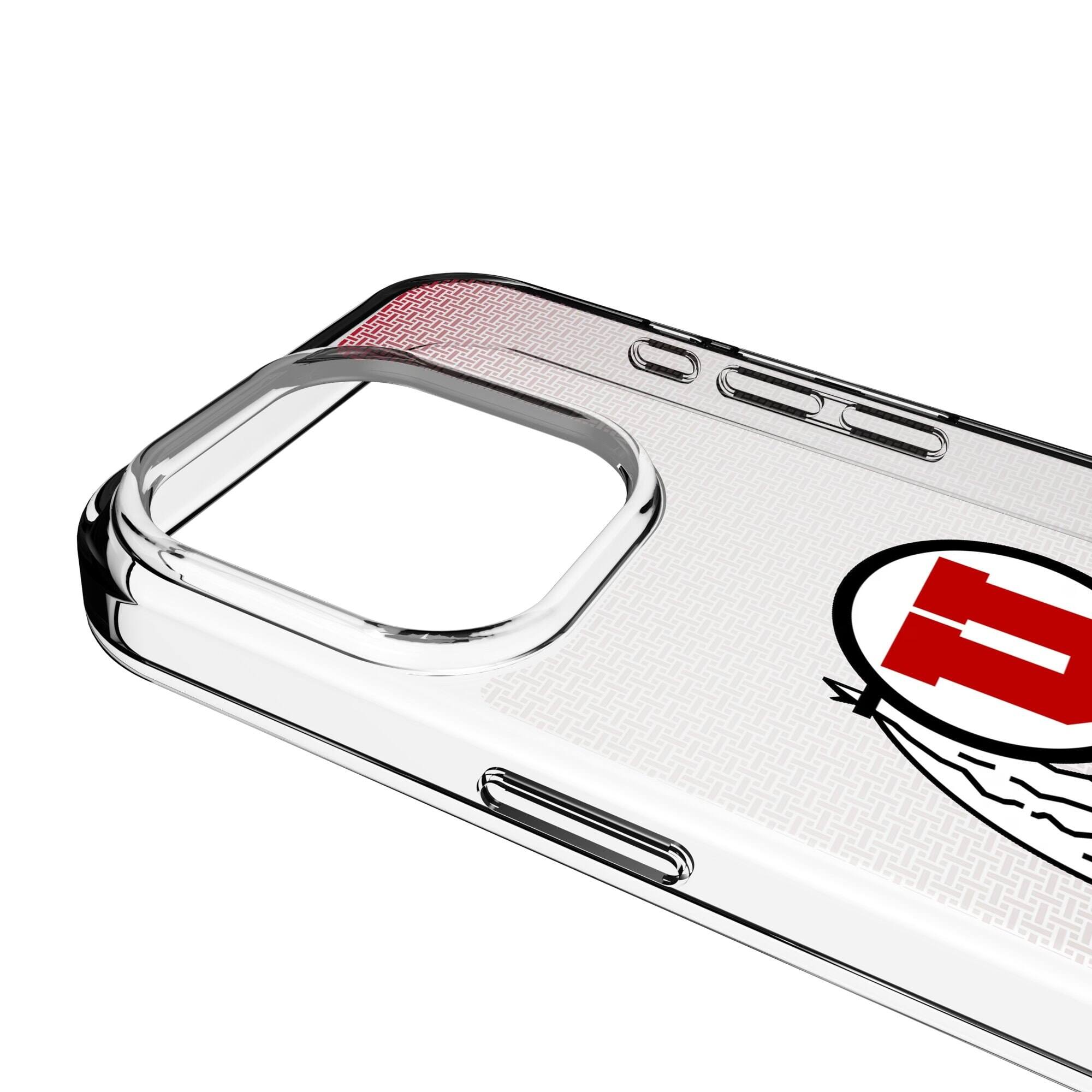 Alt View 2. Keyscaper - Utah Utes Linen Logo iPhone Clear Case - 16 - Multicolor.