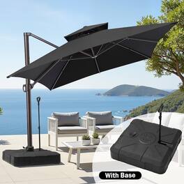Crestlive Products - 13ft Aluminum Slide-tilt Cantilever Patio Umbrella Base - Black