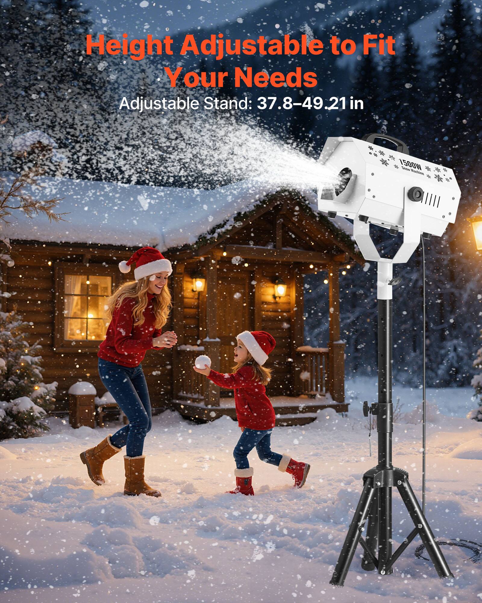 VEVOR Snow Machine,1500W Fake Snow Maker with Adjustable Stand ...