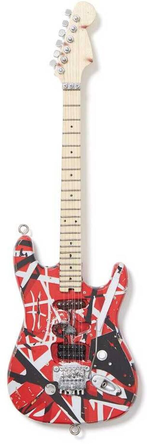 Alt View 2. PopMarket - Eddie Van Halen - EVH - Eddie Van Halen - Frankenstein Red & White Mini Guitar Replica Collectible - COLLECTIBLES - Multicolor.