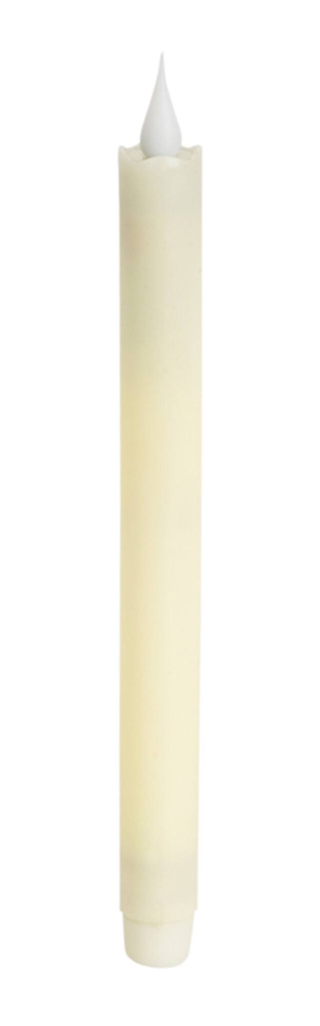Angle. BreeBe - LED Wax Taper Candle with Moving Flame (Set of 4) - Beige.