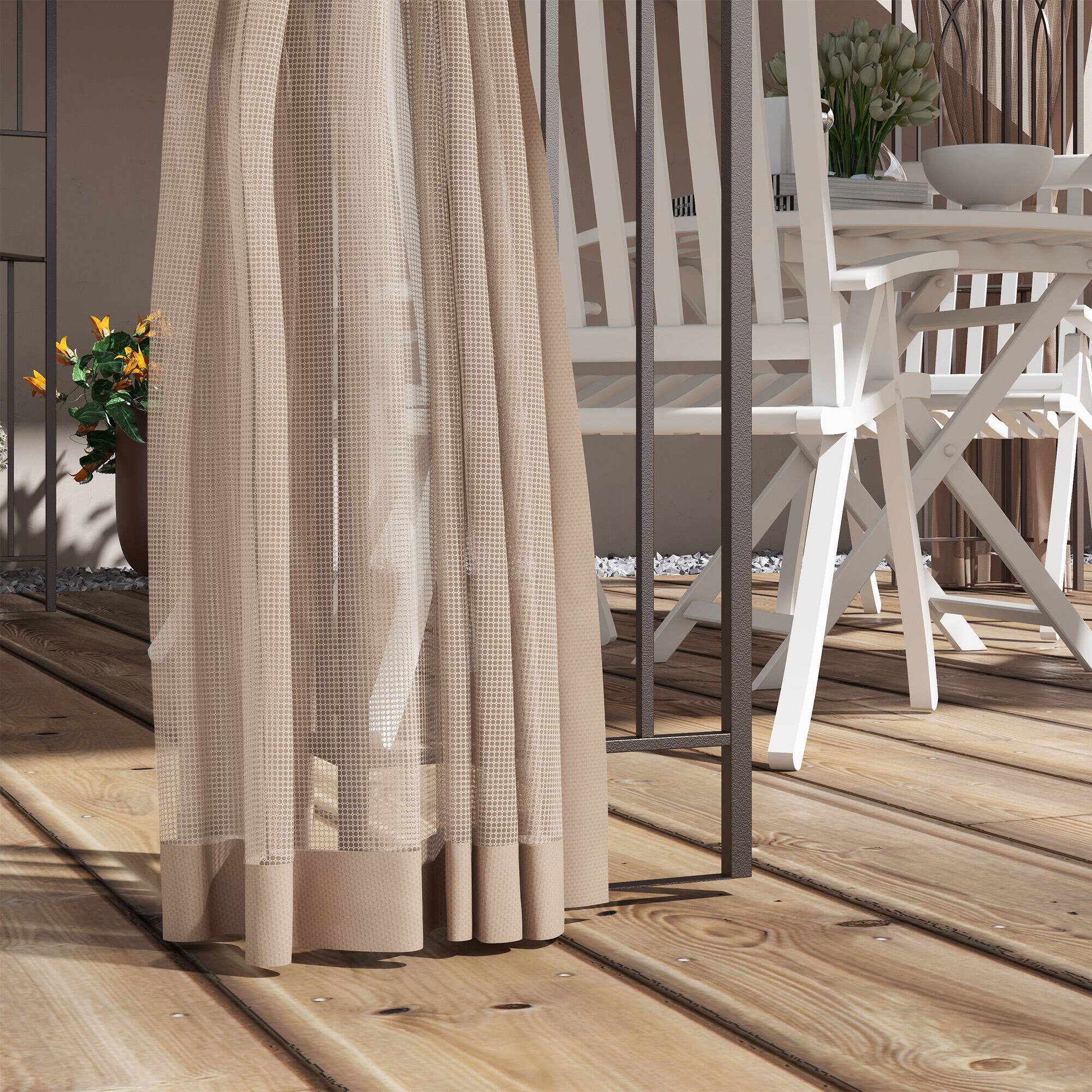 Alt View 5. Outsunny - 10' x 12' Patio Gazebo, Double Roof Outdoor Canopy Shelter with Corner Frame and Mesh Netting for Garden, Lawn - Brown.