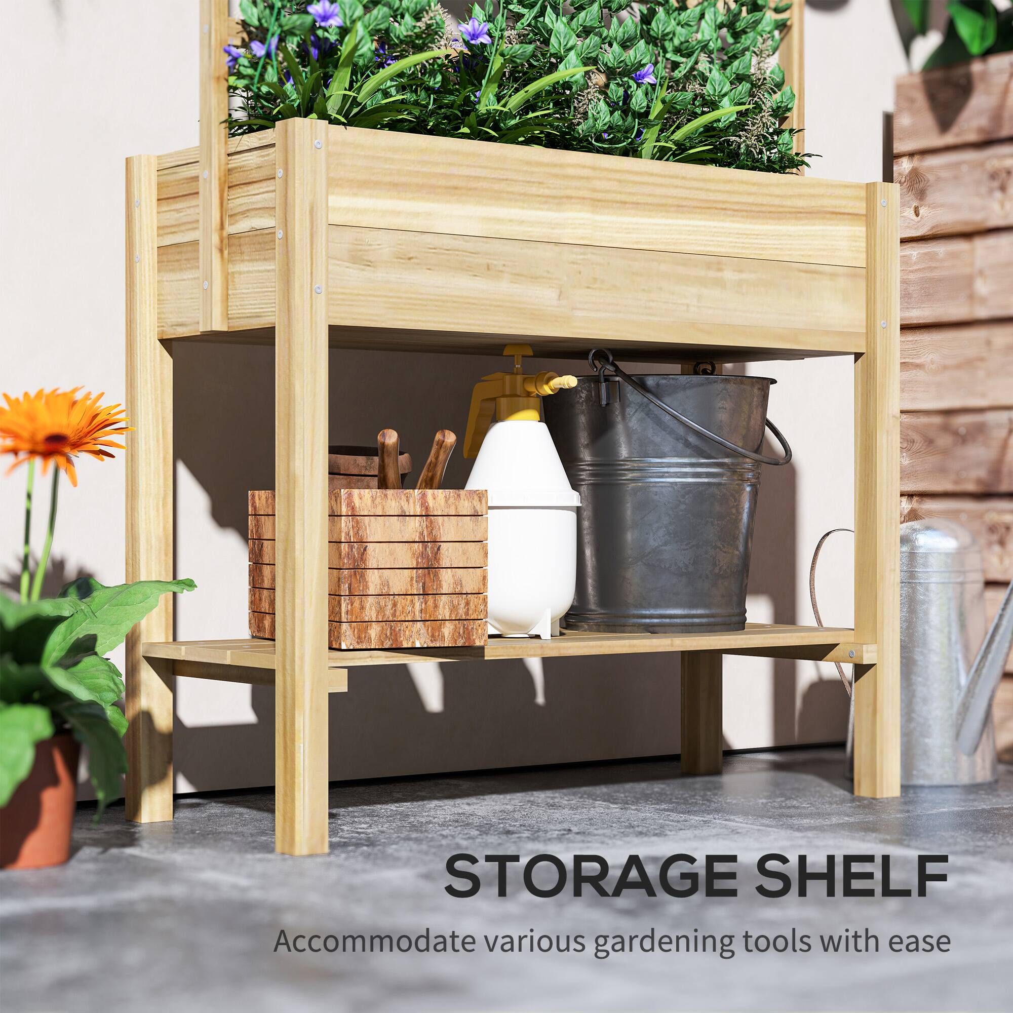 STORAGE SHELF  
Accommodate various gardening tools with ease