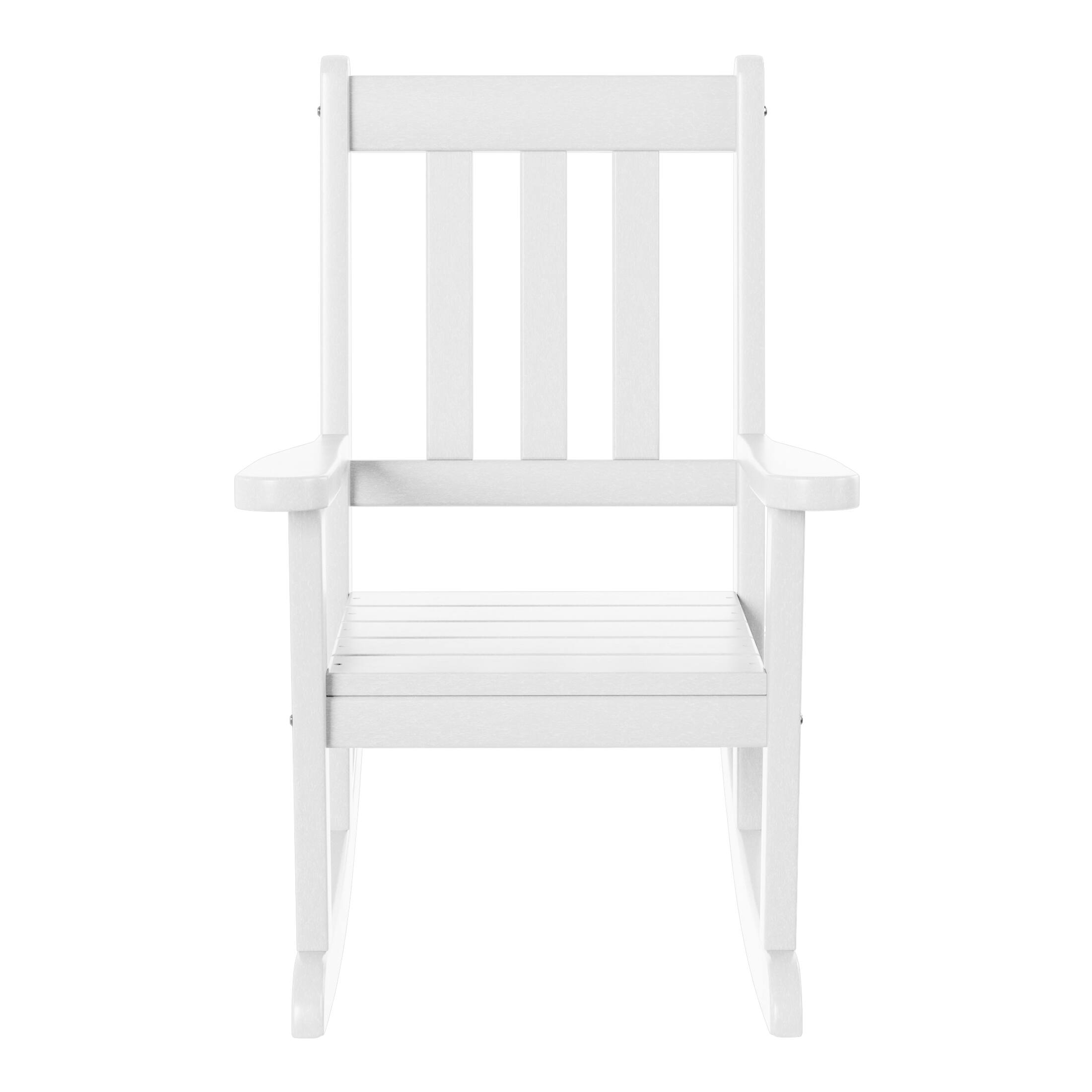 Left. WestinTrends - WestinTrends Malibu Outdoor HDPE Plastic Preschool Toddler Rocking Chairs (Set of 2) - White.