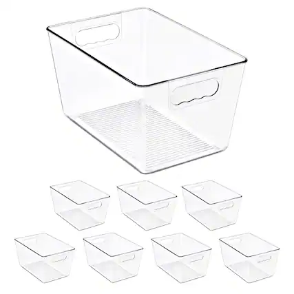 Front. Sorbus - Sorbus Clear Storage Bins, 8 Pack Large Organization Bins with Handles – Clear Storage Containers for Storage - Clear.