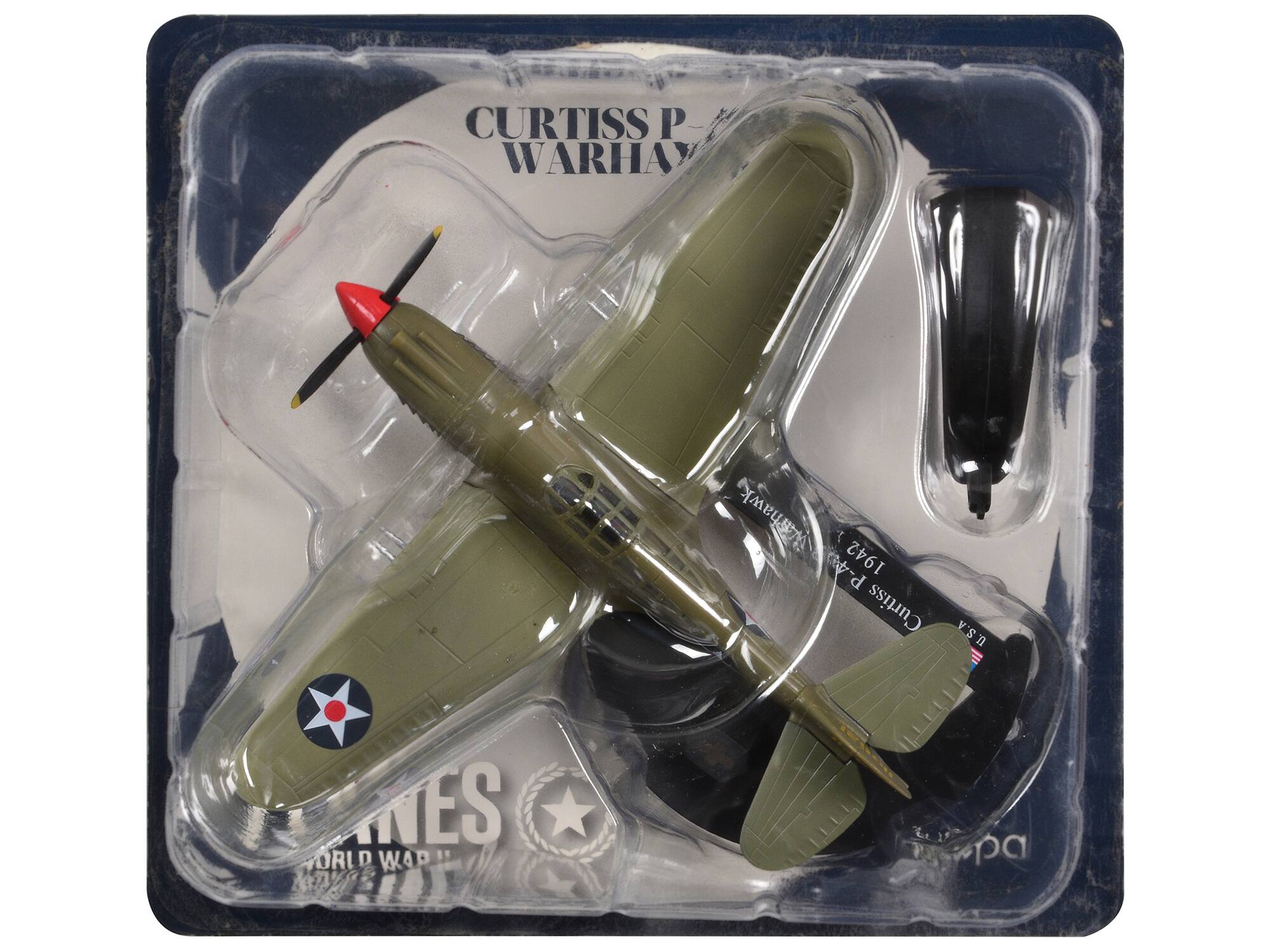 CURTISS P-40 WARHAWK  
Varhawk P-40 1942 Curtiss U.S.A  
NES ORI D WAR 2405  
pa