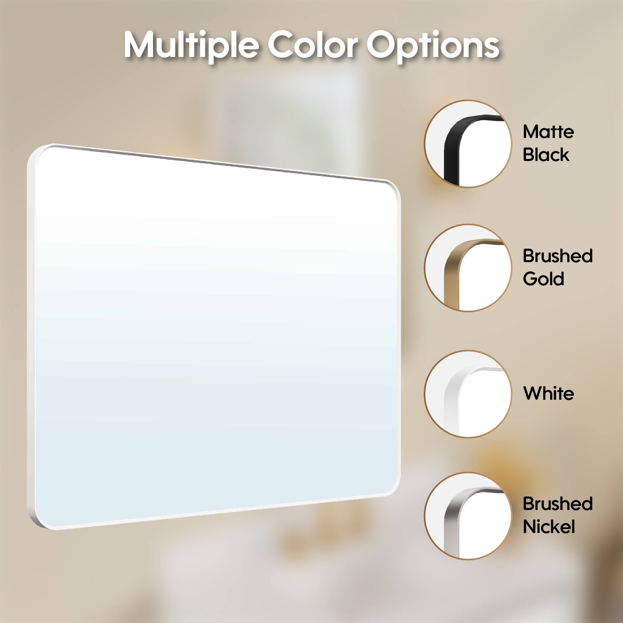 Multiple Color Options: Matte Black, Brushed Gold, White, Brushed Nickel