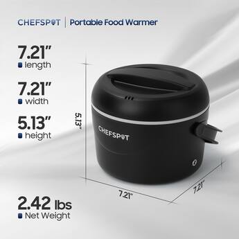 cigarette lighter food warmer Portable Oven | 12V Car Microwave with & Heating Plate | Electric Lunch Box Heater 60W Electric lunch box Eat your warm meals anytime CHEFSPOT 37-Ounce Electric Lunch Box