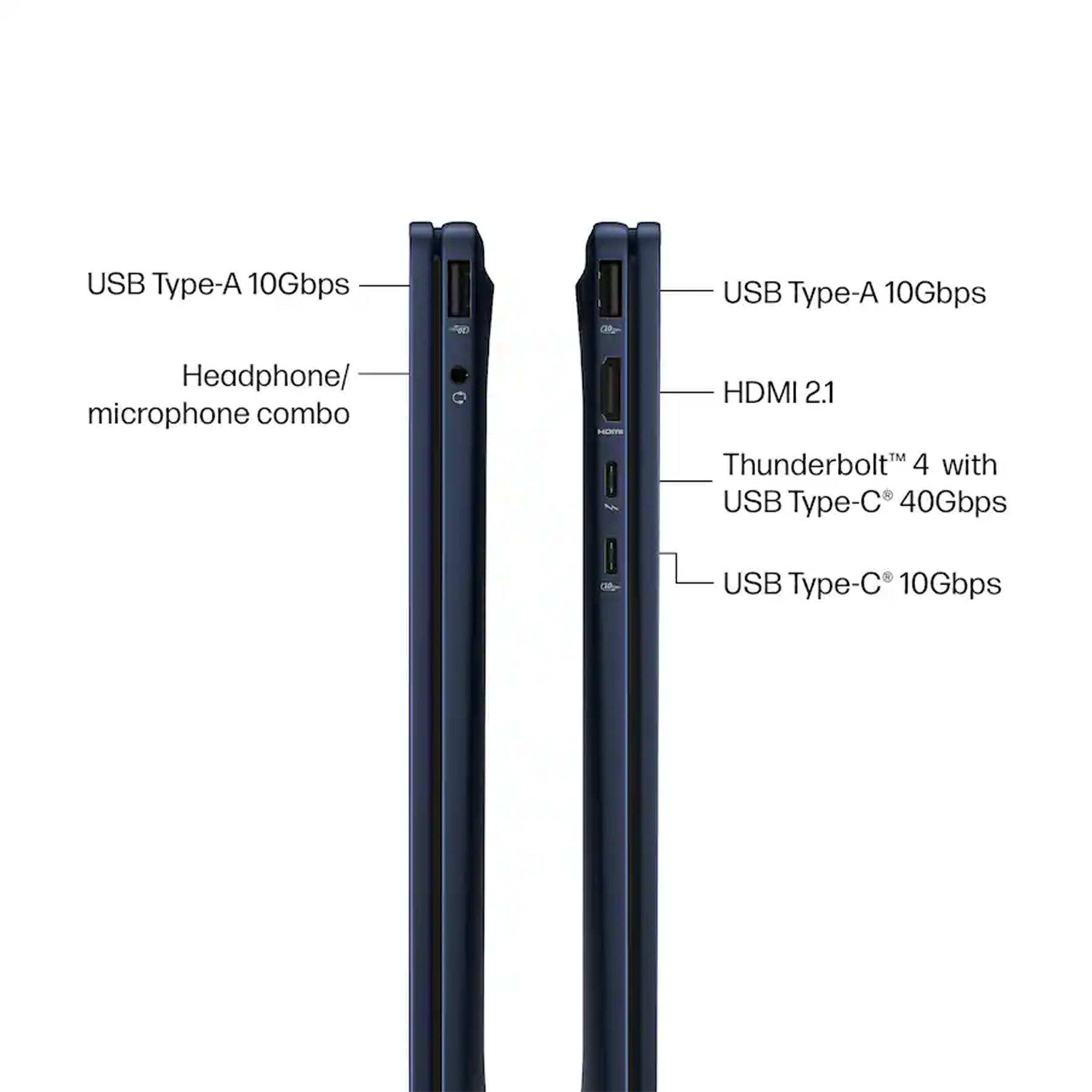 USB Type-A 10Gbps  
Headphone/ microphone combo  
HDMI 2.1  
Thunderbolt™ 4 with USB Type-C® 40Gbps  
USB Type-C® 10Gbps