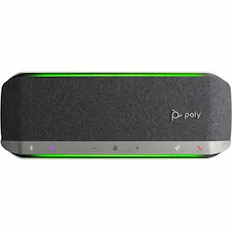 Front. HP - Poly Sync 40 Microsoft Teams Certified Speakerphone - Wired/Wireless - Microsoft Teams - 3 Microphone(s) - 50 mm - Silver.