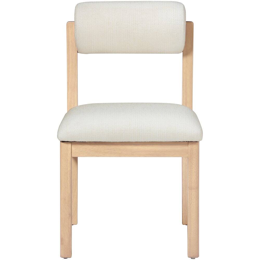 Alt View 2. Meridian Furniture - Roundhill Cream Linen Textured Fabric Upholstered Dining Chair, Set of 2 - Cream.