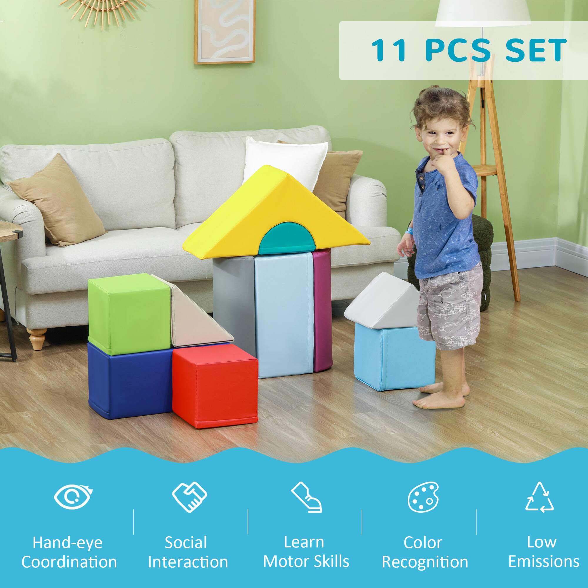 11 PCS SET

- Hand-eye Coordination
- Social Interaction
- Learn Motor Skills
- Color Recognition
- Low Emissions